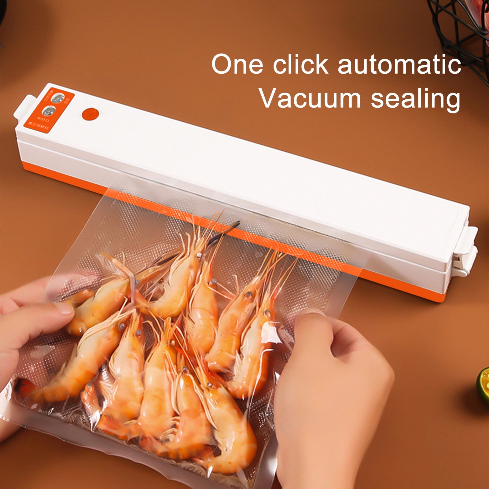 Byujiro Vacuum Sealer Machine with 10 Vacuum Bags, Automatic Household Food Sealer, Compact Air Sealing System for Food Storage, Meal Prep & Kitchen Organization