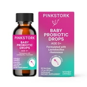 Pink Stork Baby Probiotic Drops: Infant Probiotic Drops for Baby, Digestion & Gas Relief, 1 fl oz
