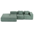 thumbnail image 5 of 116.5" Modular Sofa Couch with Chaise, Boneless L Shape Sectional Couch with Deep Seat, Minimalist Modular Free combination Couches Sleeper for Living Room Bedroom Apartment Lounge, Green, 5 of 9
