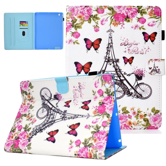 iPad 2 3 4 Case, Allytech PU Leather Lightweight Protective Folio Kickstand Auto Sleep Wake Smart Cover with Cards Slots Pencil Holder Magnetic Wallet Case Cover for Apple iPad 2 3 4, Butterfly Tower