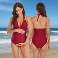 thumbnail image 2 of TGPMGRZ Maternity Swimsuits One Piece V-Neck Pregnancy Swimwear Halter Maternity Bikini , Size S, 2 of 9