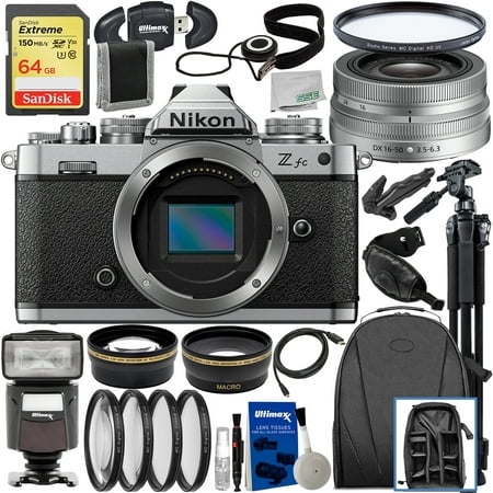 Nikon Zfc Mirrorless Camera with 16-50mm Lens and Advanced Accessory Bundle: SanDisk 64GB Extreme SDXC, Universal Speedlite with LED Video Light & Much More (29pc Bundle)