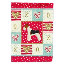Carolines Treasures CK5928CHF Fox Terrier Love Flag Canvas House Size Large multicolor