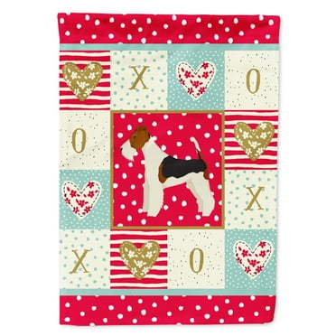 Carolines Treasures CK5928CHF Fox Terrier Love Flag Canvas House Size Large multicolor