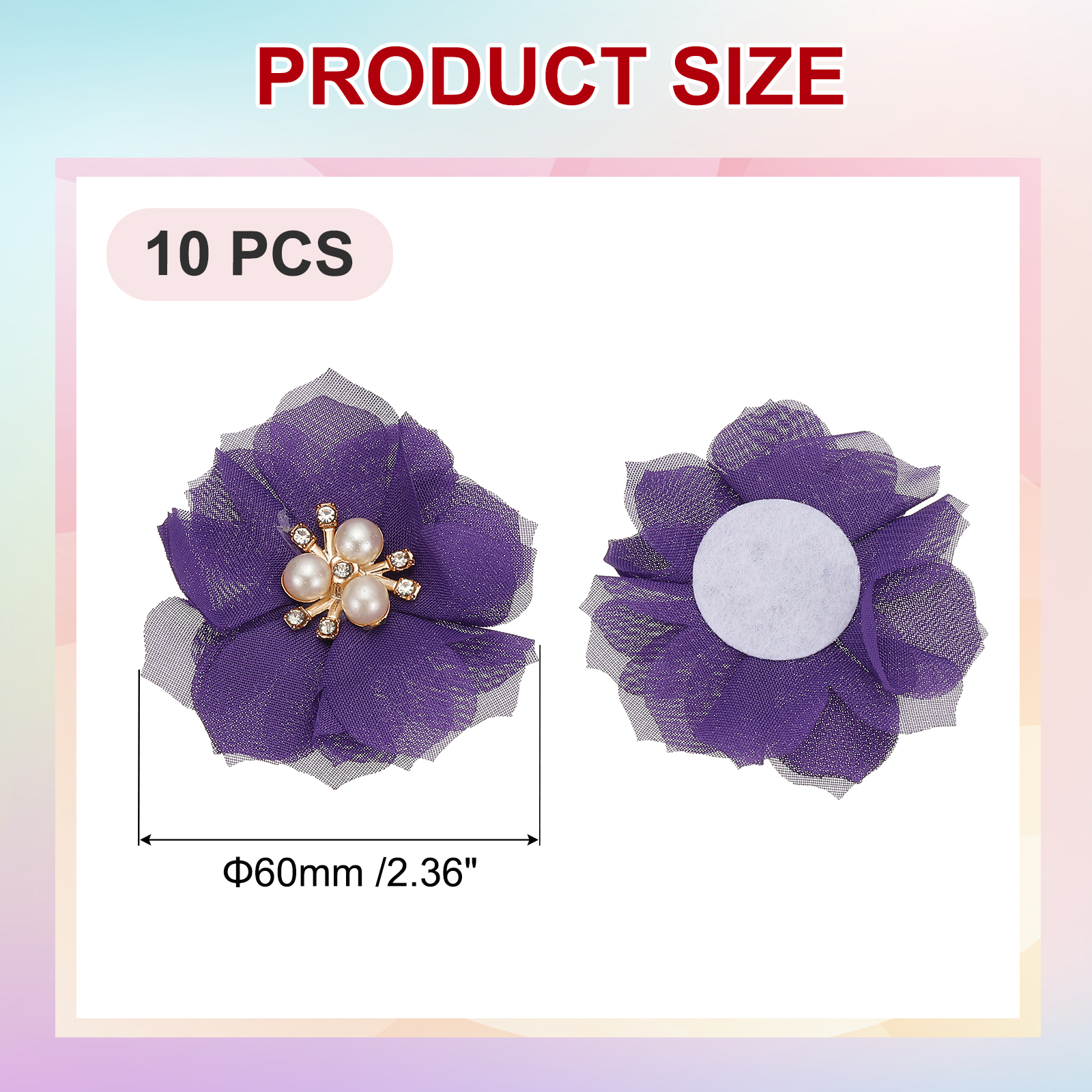 Unique Bargains Chiffon Flower Appliques for DIY Craft Clothing Wedding Deep Purple
