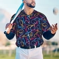 thumbnail image 5 of Hirioo Multicolor Bowling for Men's Baseball T-shirt Shirts Short Sleeve Casual Summer Button Stretch T Shirts,Size S-4XL-3X-Large, 5 of 7