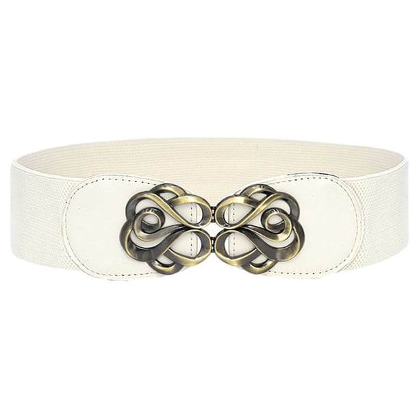 Qarigey Cinturón elástico de moda para mujer, estilo con accesorios de ropa cómodos, cinturones para mujer Cinturones blanco