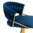thumbnail image 2 of UIXE Adjustable Bar Stools Set of 2 Modern High Back Swivel Barstool for Kitchen Counter Square Island, Velvet Navy, 2 of 5