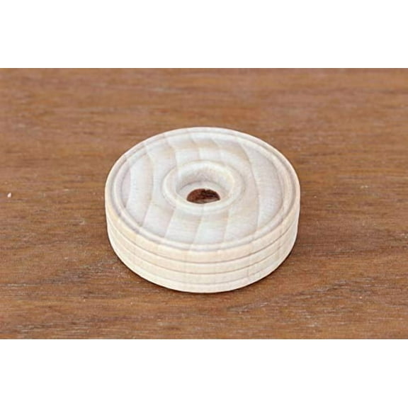 WOODNSHOP Wheel 1 1/2 Treaded Wood PKG 12