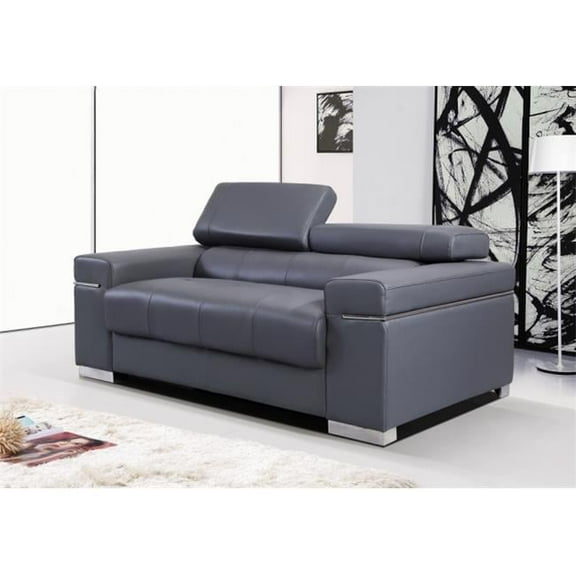 JandM Furniture Soho Loveseat - Grey Leather