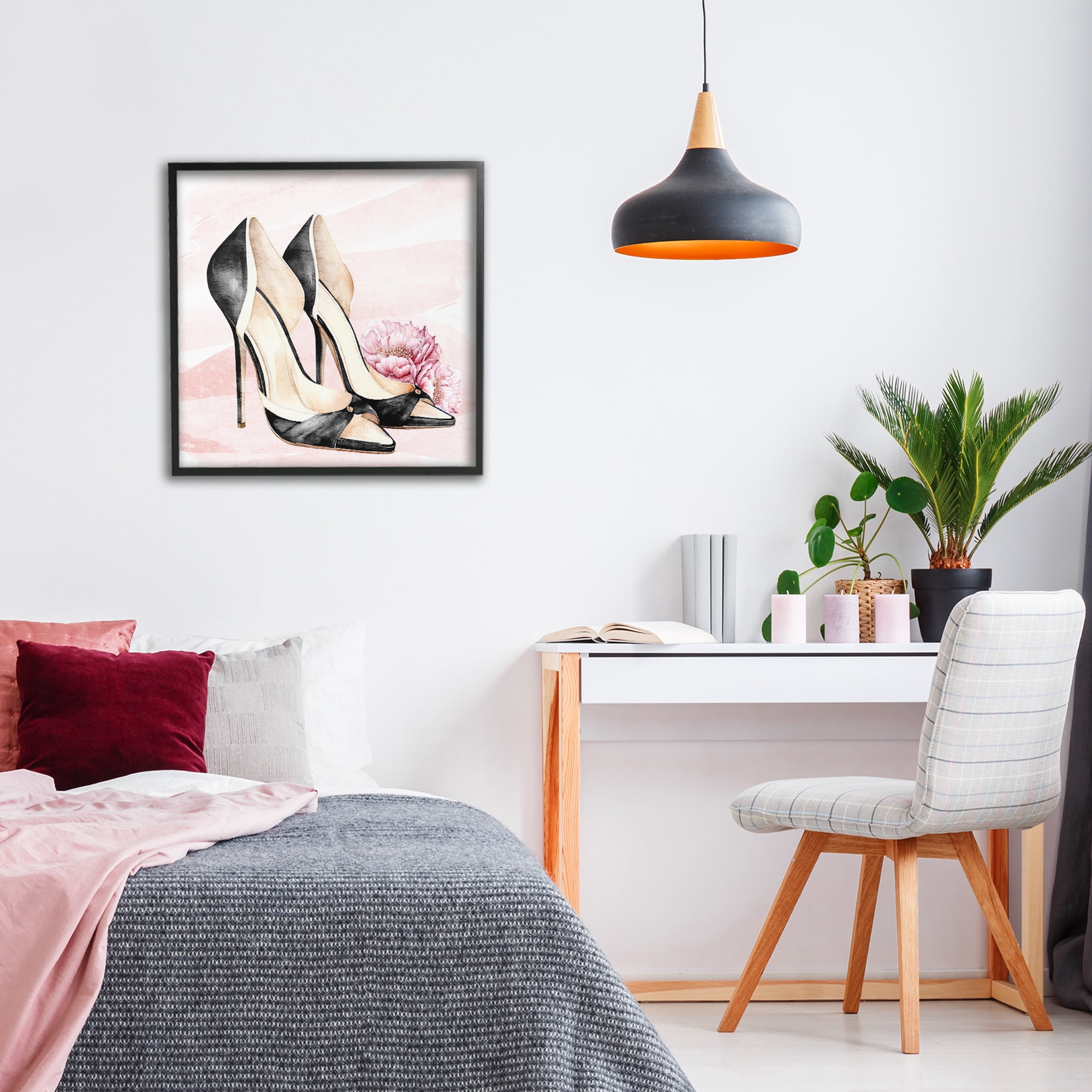 Stupell Industries Glam Time Heels Black Framed Giclee Art, design by Kim Allen