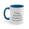 thumbnail image 3 of Mom of Twins Gifts Two-Tone 11oz Mug Proof that miracles do come in pairs, 3 of 4