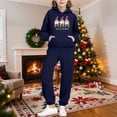thumbnail image 2 of Piuwrlz Teen Sweatsuits Sets Girls Two Piece Jogger Set Pocket Christmas Round Neck Sweats and Sweatpants Dark Blue Size 9 Years, 2 of 9