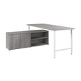 thumbnail image 1 of Pemberly Row Wood 72"W Computer Desk with Storage Cabinet - Platinum Gray, 1 of 8