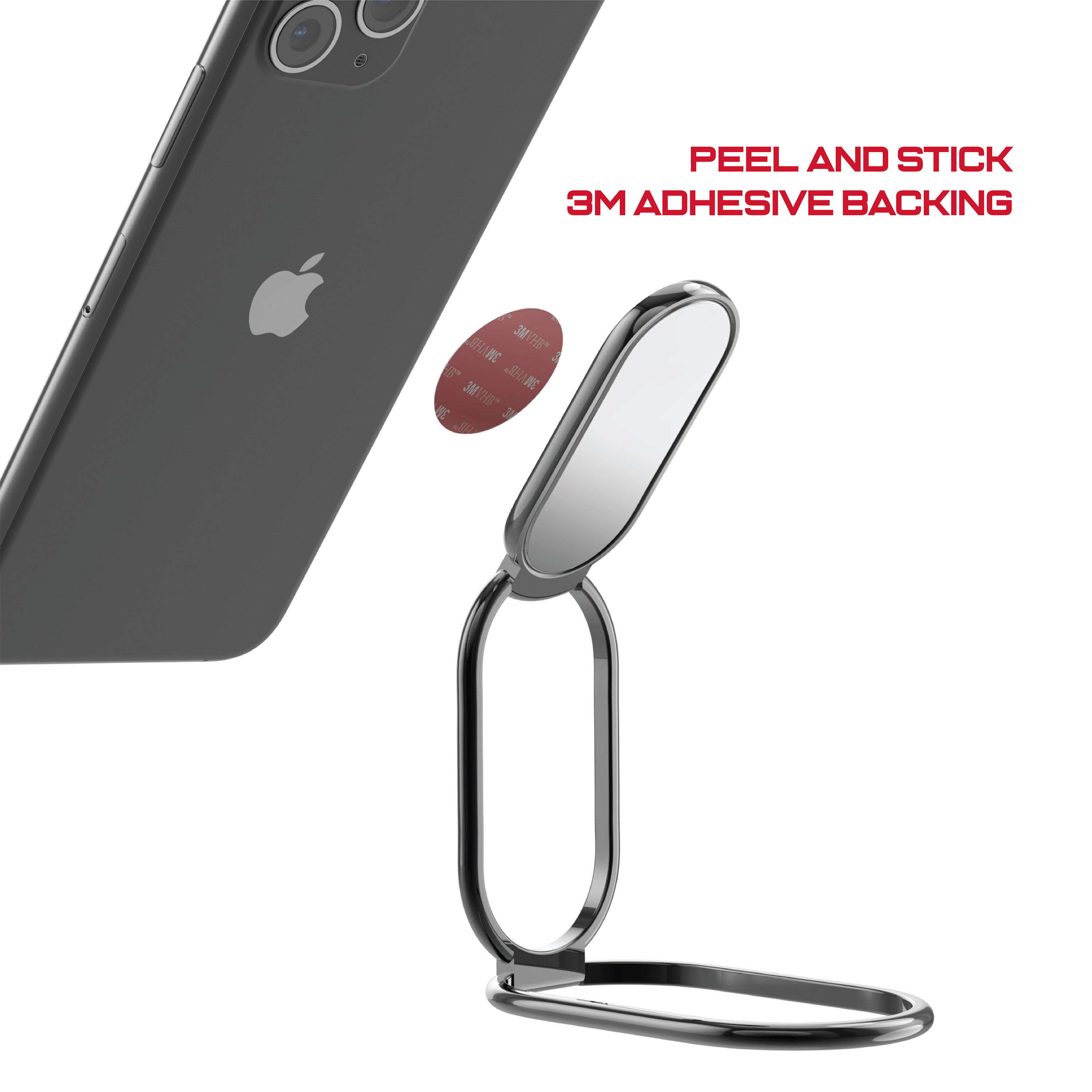 AXISGRIP - Universal Smartphone Ring Holder & Desk Stand with 360° Rotation and Adhesive Backing