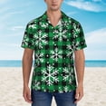 thumbnail image 4 of Bixox Men's Hawaiian Shirts Men's Christmas Pattern At Buffalo Plaid Print Short-Sleeve Shirt-Small, 4 of 8