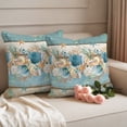 thumbnail image 6 of Outdoor Pillow Covers 18x18 Set of 2, Teal Blue Brown Beach Coastal Waterproof Patio Throw Pillow Covers for Couch Sofa Chair, Nautical Shell Starfish Coral Summer Pillowcases for Throw Pillows, 6 of 9