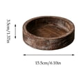thumbnail image 3 of Round Distressed Wood Candle Tray, Rustic Farmhouse Decor for Coffee Table, Bathroom Vanity & Home Centerpieces, Candle Holder Tray Home Decor - 6 Inch, 3 of 6