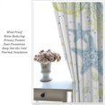 thumbnail image 6 of Starfish Curtain,Ocean Theme Coral Shell Kitchen Rod Pocket Curtains,Teal Blue Marine Sealife 2 Panels Window Treatment for Living Room Bedroom Yellow-Blue 42" W x 84" L x2【Blackout】, 6 of 6