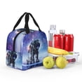 thumbnail image 4 of KLL Astronauts Start Running Print Insulated Lunch Bag Women, Reusable Cute Tote Lunch Box for Adult & Men, Leakproof Cooler Lunch Bags for Work Office Travel Picnic, 4 of 5