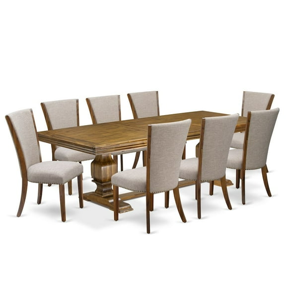 Luxe by East West Furniture 9 piece Modern Dining Table Set a Kitchen Table and 8 Dining room Chairs