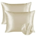 thumbnail image 2 of Parkdale 2-Pack Silky Soft Satin Pillow Cases with Hidden Zipper (Standard, Beige), 2 of 4