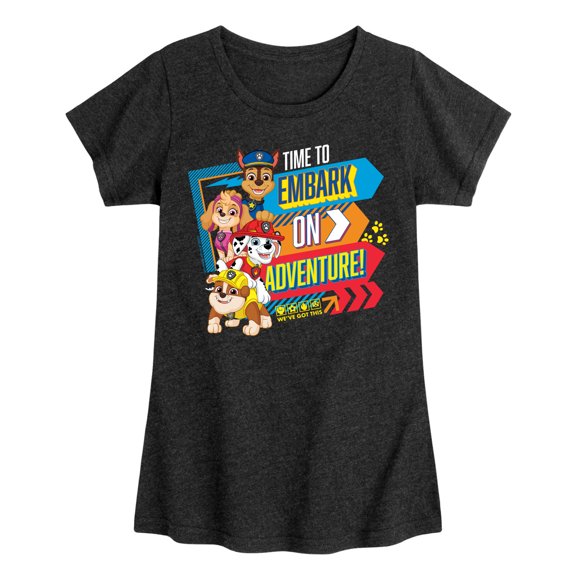 Paw Patrol - Time To Embark On Adventure - Toddler & Youth Girls Short Sleeve Graphic T-Shirt
