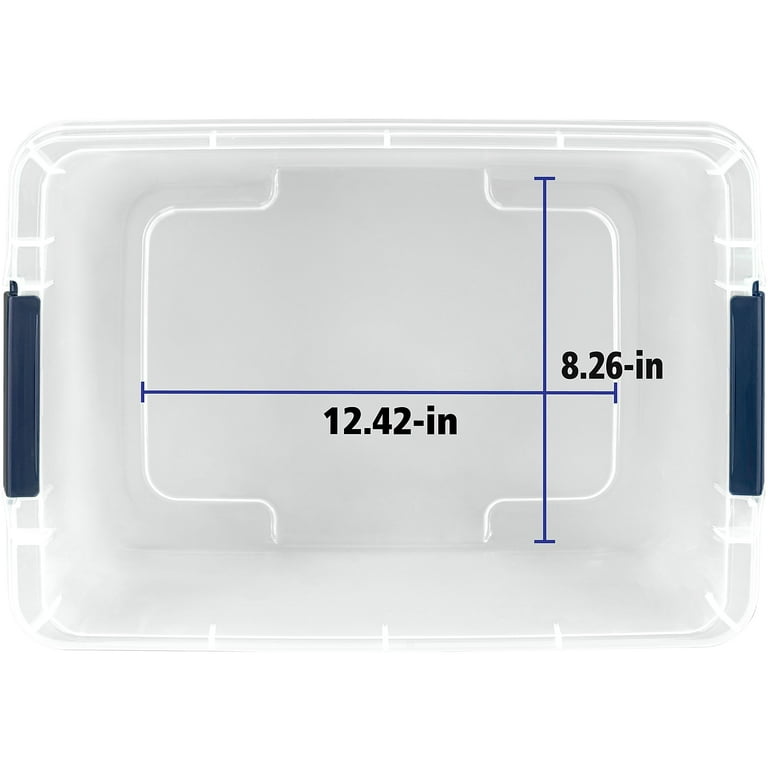 Home Logic 15 qt. Latch Lid Storage Bins, Clear/White, 8/Pack (7101)