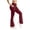 Wine, variant on Women Flare Leggings with Pockets Comfy Yoga Pants High Waist Tummy Control Bootcut Workout Flared Leggings XL
