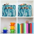 thumbnail image 6 of Blue Wavy Pattern Foldable Storage Basket,Canvas Fabric Foldable Storage Bins with Handles Open Home Storage Bins Boxes for Toy Book Shelf Closet Baskets, 6 of 8