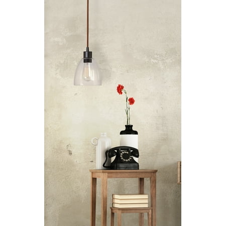 Edis 1 Light Mini Pendant with Bronze Finish