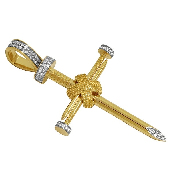 Jewelry Unlimited Men S 14k Yellow Gold Genuine Diamond Nail Cross Pendant Charm 0 50ct 2 15 In Com - Diamond Nail Cross Pendant Jewelry Unlimited Men S 14k Yellow Gold Genuine Diamond Nail Cross Pendant Charm 0 50ct 2 15 In Com - Diamond Nail Cross Pendant