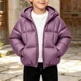 thumbnail image 2 of StSilkitty Boys Girls Puffer Jacket Solid Color Long Sleeve Full Zip up Jackets Coat with Pockets Fall Winter Warm Outerwear, 2 of 9