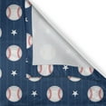 thumbnail image 6 of Ambesonne Sports Valance & Curtain, Baseball Stripes, 55"x36", Night Blue Red White, 6 of 6