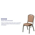 thumbnail image 5 of BizChair 4 Pack Crown Back Stacking Banquet Chair in Gold Diamond Patterned Fabric - Gold Vein Frame, 5 of 14