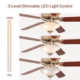 thumbnail image 3 of 52" Classic Indoor Ceiling Fan with LED Light, Remote Control and Pull Chain, Reversible AC Motor, Walnut/Silver Reversible Blades and Satin Nickel Finish, 3 of 9