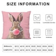 thumbnail image 5 of TIAOTIAOHOU Pink Animal Bunny Pillow Covers Lovely Rabbit Gum Decorative Super Soft Easter Throw Pillow Case Decorative Cushion Cover Standard Square, 5 of 5