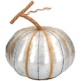 thumbnail image 4 of Silver Pumpkin Jack O Lantern Halloween Light Up Candle Metal Decoration Garden, 4 of 5