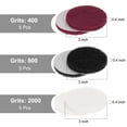 thumbnail image 2 of Uxcell 15 Pcs 3 Inch Nylon Hoop Scrubbing Pad 400/800/2000 Grits Scrubber Scouring Pads Hoop and Loop Surface Conditioning Disc, Red/Grey/White, 2 of 5