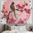 thumbnail image 2 of Orinice Bird Pink Flowers Moon Tapestry Wall Hanging Unique Style Graphic Tapestries Home Wall Decor for Living Room Bedroom Apartment Farmhouse Dorm 60x50inch, 2 of 6
