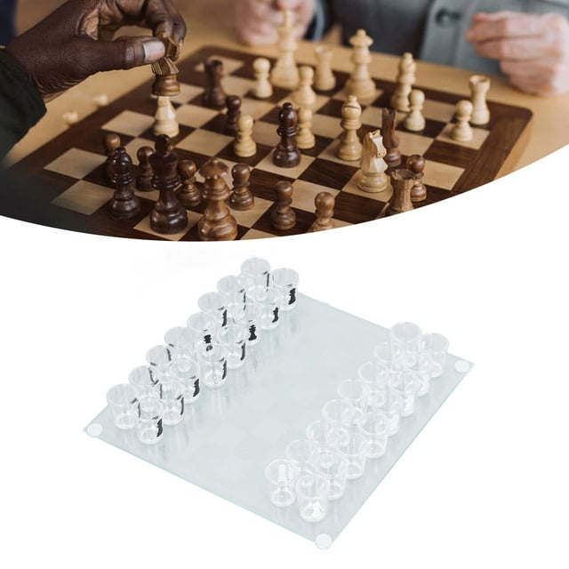JUEGO DE AJEDREZ DE VIDRIO DE CHUPITO, JUEGO DE AJEDREZ DE VIDRIO DE CHUPAMENTO DE CHUPAS para Viajar para promociones