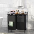 thumbnail image 5 of Laundry Hamper, double Laundry Basket, Laundry Sorter with Top Shelf & 2 Removable Washable Bags & Side Pockets for Laundry Room organization, Bathroom and Dorm, Rustic Brown and Black, 5 of 7