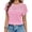 D-Purple, variant on Blouses for Women Summer Short Sleeve Crewneck Dressy Shirts Casual Waffle Knit Hollow Out Tunic Tops
