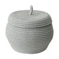 thumbnail image 1 of Cesta de almacenamiento de cuerda de algodón con tapa, moderna cesta para huevos, caja tejida para almacenamiento en el hogar Gris, 1 of 9