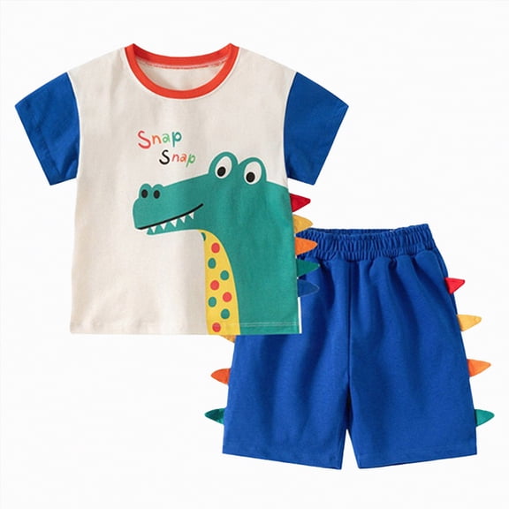 UngA Toddler Boys Summer Clothes 2T 3T 4T 5T Kids Truck Embroidery Short Sleeve T-Shirt Tops and Plaid Shorts Set Toddler Sets for Boys (Beige,1-2 Years)