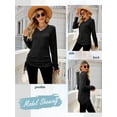 thumbnail image 7 of ZXSXSY Women V Neck Ruched Drawstring Long Seeve Solid Color Top, 7 of 7