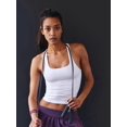 thumbnail image 4 of Workout Tank Tops for Women Square Neck Sleeveless Camisole Tops Seamless Racerback Gym Athletic Yoga Shirts White S, 4 of 7