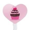 thumbnail image 2 of Strawberry Chocolate Cupcake Love Heart Heart Love Cupcake Picks Toppers Decoration Set of 6, 2 of 6