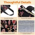 thumbnail image 4 of Pioneer Flower Floral Print Pattern Insulated Lunch Bag for Women & Adults,Large Portable Soft Cooler Lunch Bag,Thermal Food Storage Tote with Pearl Cotton,8.66L,8.75x5.75x9.5 Inch, 4 of 6