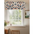 thumbnail image 2 of Navy Blue Burnt Orange Botanical Curtain Valances for Windows, Vintage Leaves Kitchen Valance Window Treatment, Light Filtering Block Curtains for Bathroom/Bedroom/Living Room 54'' x 18'', 2 of 9